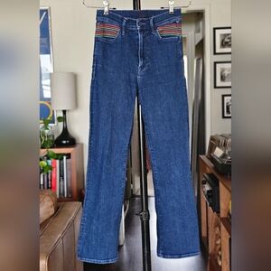 MOTHER The Smooth Hustler Jeans Over The Rainbow Wash Size 25